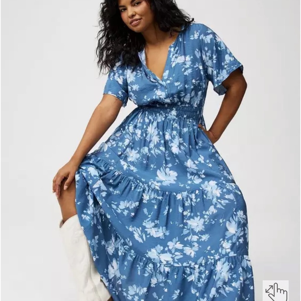 Torrid Y-Neck Tiered Maxi Dress